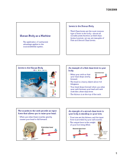 Human Body as a Machine