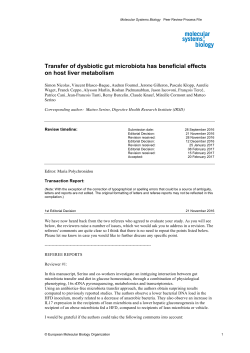 Review Process - Molecular Systems Biology