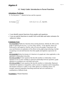 Algebra II 1_2 Study Guide Introduction to Parent Functions.pages