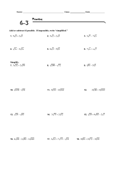 Practice Binomial Radical Expressions