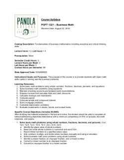 Business Math - Panola College