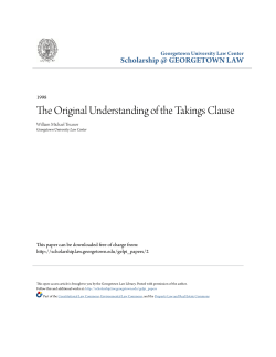 The Original Understanding of the Takings Clause