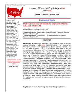 Motivations and Barriers to Exercise among College Students