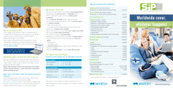 Marsh SIP insurance leaflet