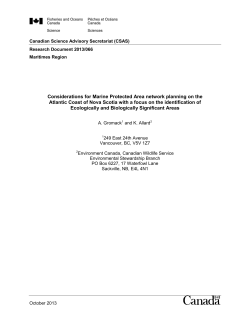 Considerations for Marine Protected Area network