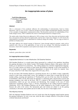 Print this article - AoIR Selected Papers of Internet Research