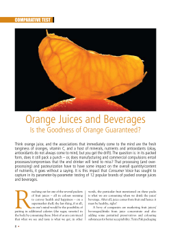 Orange Juices and Beverages - Department of Consumer Affairs
