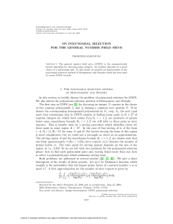 On polynomial selection for the general number field sieve