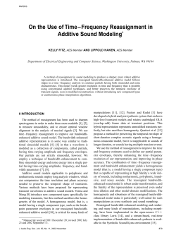On the Use of Time&ndash;Frequency Reassignment in Additive Sound