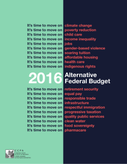 Alternative Federal Budget 2016 - Canadian Centre for Policy