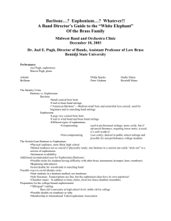 Baritone&hellip;? Euphonium&hellip;? Whatever!! A Band Director`s Guide to