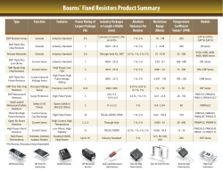Bourns&reg; Fixed Resistors Product Summary