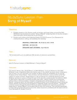 StudySync Lesson Plan Song of Myself