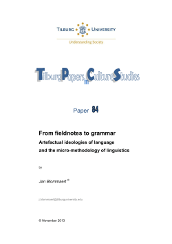From fieldnotes to grammar. Artefactual ideologies of language and
