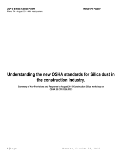 Understanding the new OSHA standards for Silica dust in the