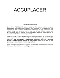Sample Accuplacer Questions