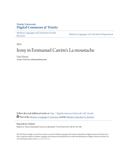 Irony in Emmanuel Carr&egrave;re`s La moustache