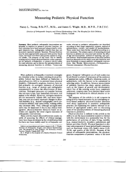 Measuring Pediatric Physical Function