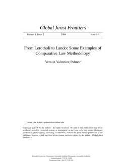 From Lerotholi to Lando: Some Examples of Comparative Law
