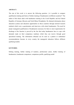 The aim of this work is to answer the following question: &sbquo;Is it