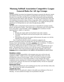 Mustang Softball Association Competitive League General Rules for