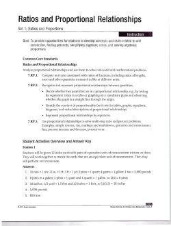 Set 1: Ratios and Proportions