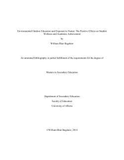 Environmental Outdoor Education and Exposure to Nature: The