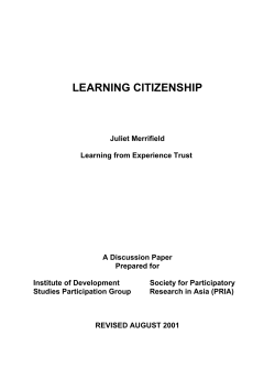 Learning Citizenship - Participatory Methods