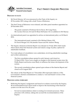 Fact Sheet: Inquiry process