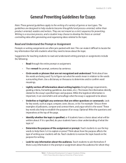 General Prewriting Guidelines for Essays