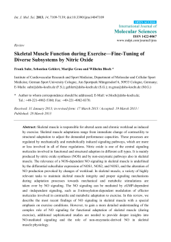 Skeletal Muscle Function during Exercise&mdash;Fine-Tuning of
