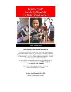 MasterCard Guide to Benefits for Debit Cardholders here