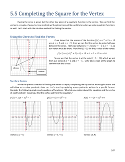 Lesson 5.5: Completing the Square for the Vertex