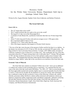 Field Trip Guide - Weber State University