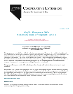 Conflict Management Skills Community Board Development : Series 2