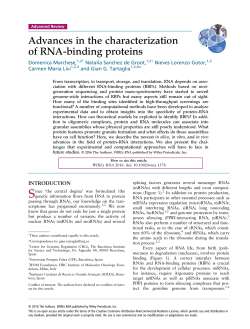Advances in the characterization of RNA‐binding proteins