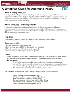 A Simplified Guide for Analyzing Poetry