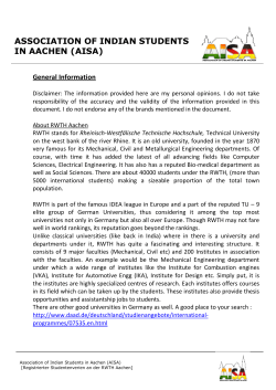 Association of Indian Students in Aachen - RWTH