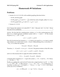 Homework #9 Solutions