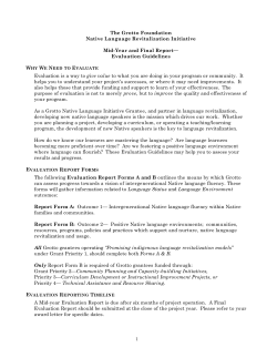Evaluation Guidelines Evaluation is