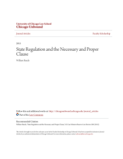 State Regulation and the Necessary and Proper Clause