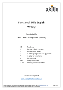 Preparing for Level 1-2 Functional English Writing