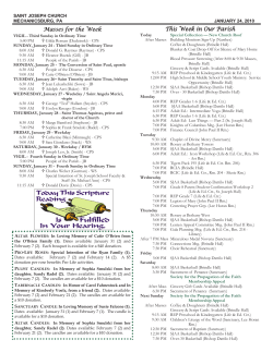 Masses for the Week Masses for the Week This Week in