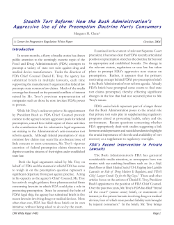 How the Bush Administration`s Aggressive Use of the Preemption