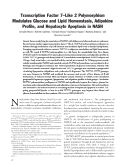 Transcription factor 7–like 2 polymorphism modulates glucose and