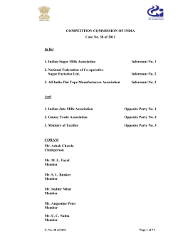 COMPETITION COMMISSION OF INDIA Case No. 38 of 2011 In Re