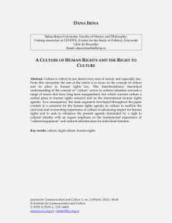 A Culture of Human Rights and the Right to Culture