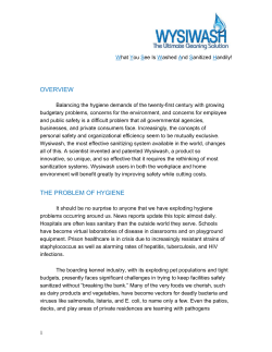overview the problem of hygiene