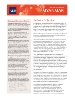 Civil Society Briefs: Myanmar