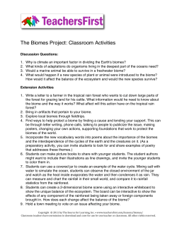 The Biomes Project: Classroom Activities